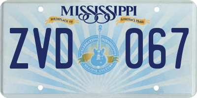 MS license plate ZVD067