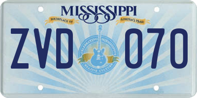 MS license plate ZVD070