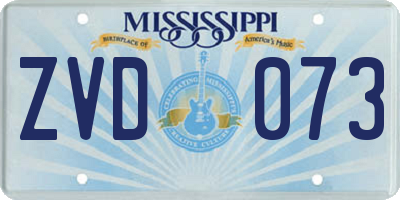MS license plate ZVD073