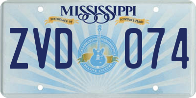MS license plate ZVD074