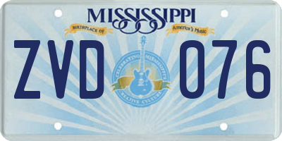 MS license plate ZVD076