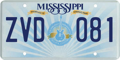 MS license plate ZVD081