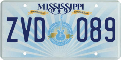MS license plate ZVD089