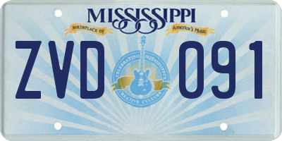 MS license plate ZVD091