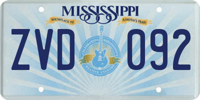 MS license plate ZVD092