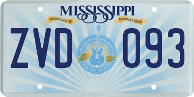 MS license plate ZVD093