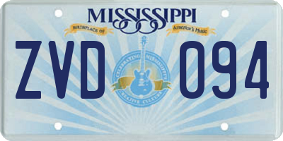 MS license plate ZVD094