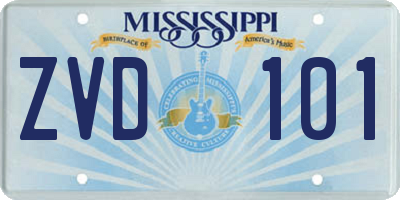 MS license plate ZVD101