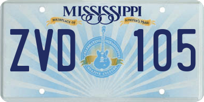 MS license plate ZVD105