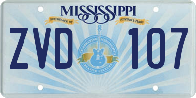 MS license plate ZVD107