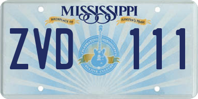 MS license plate ZVD111