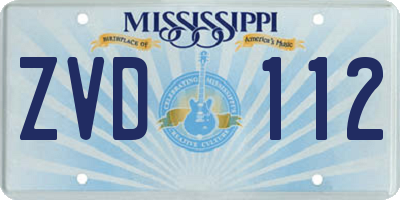 MS license plate ZVD112