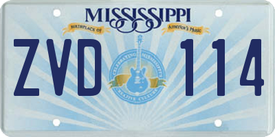 MS license plate ZVD114