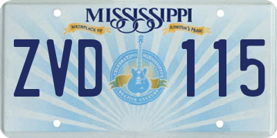 MS license plate ZVD115