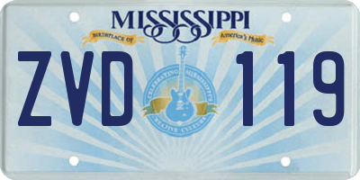 MS license plate ZVD119