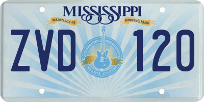 MS license plate ZVD120
