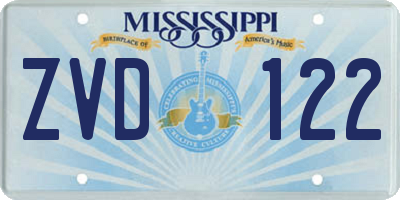 MS license plate ZVD122