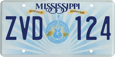 MS license plate ZVD124