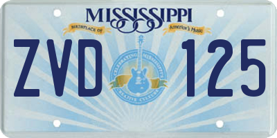 MS license plate ZVD125