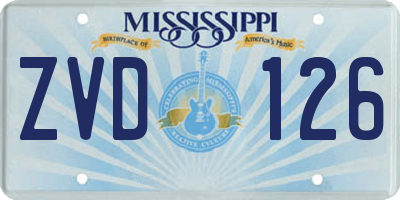 MS license plate ZVD126