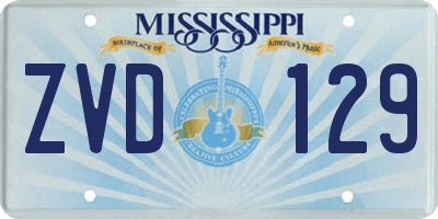 MS license plate ZVD129