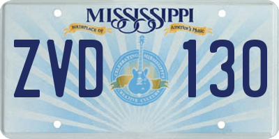 MS license plate ZVD130