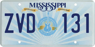 MS license plate ZVD131