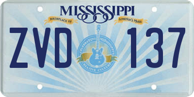 MS license plate ZVD137