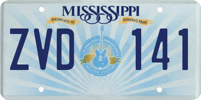 MS license plate ZVD141