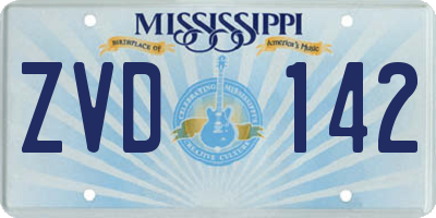 MS license plate ZVD142
