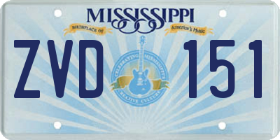 MS license plate ZVD151