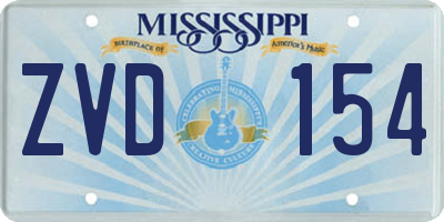 MS license plate ZVD154