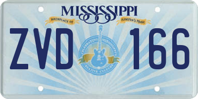 MS license plate ZVD166