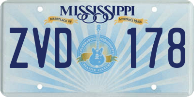 MS license plate ZVD178