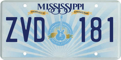 MS license plate ZVD181