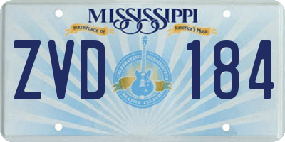 MS license plate ZVD184