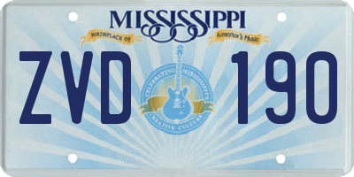 MS license plate ZVD190