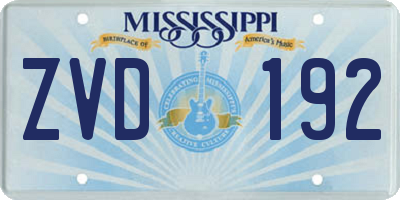MS license plate ZVD192