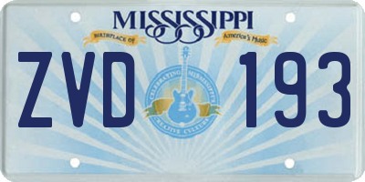 MS license plate ZVD193