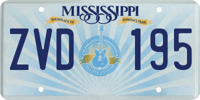 MS license plate ZVD195
