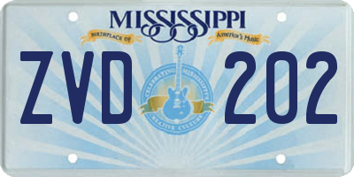 MS license plate ZVD202