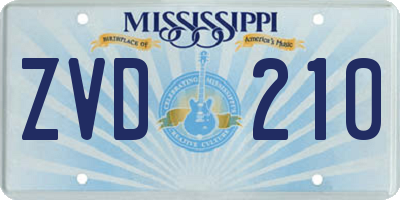 MS license plate ZVD210