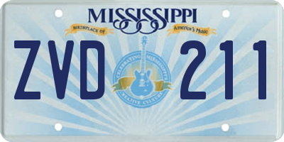 MS license plate ZVD211