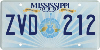 MS license plate ZVD212