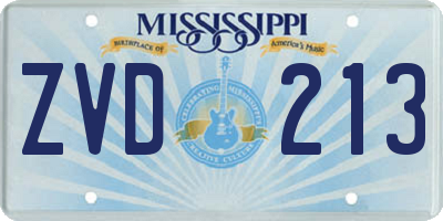 MS license plate ZVD213