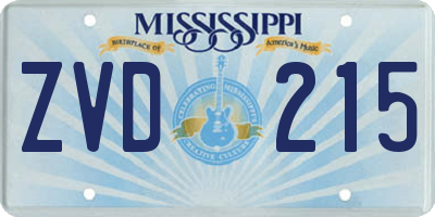 MS license plate ZVD215