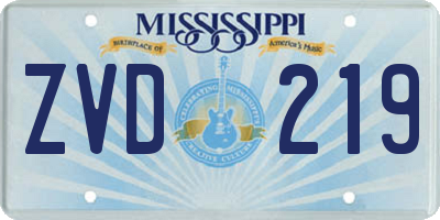 MS license plate ZVD219