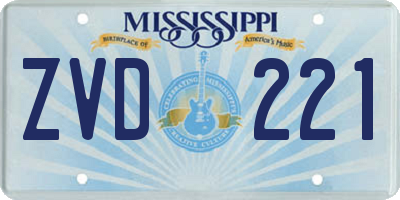 MS license plate ZVD221
