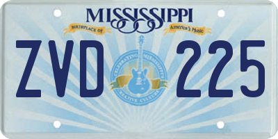 MS license plate ZVD225