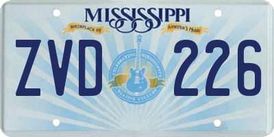 MS license plate ZVD226